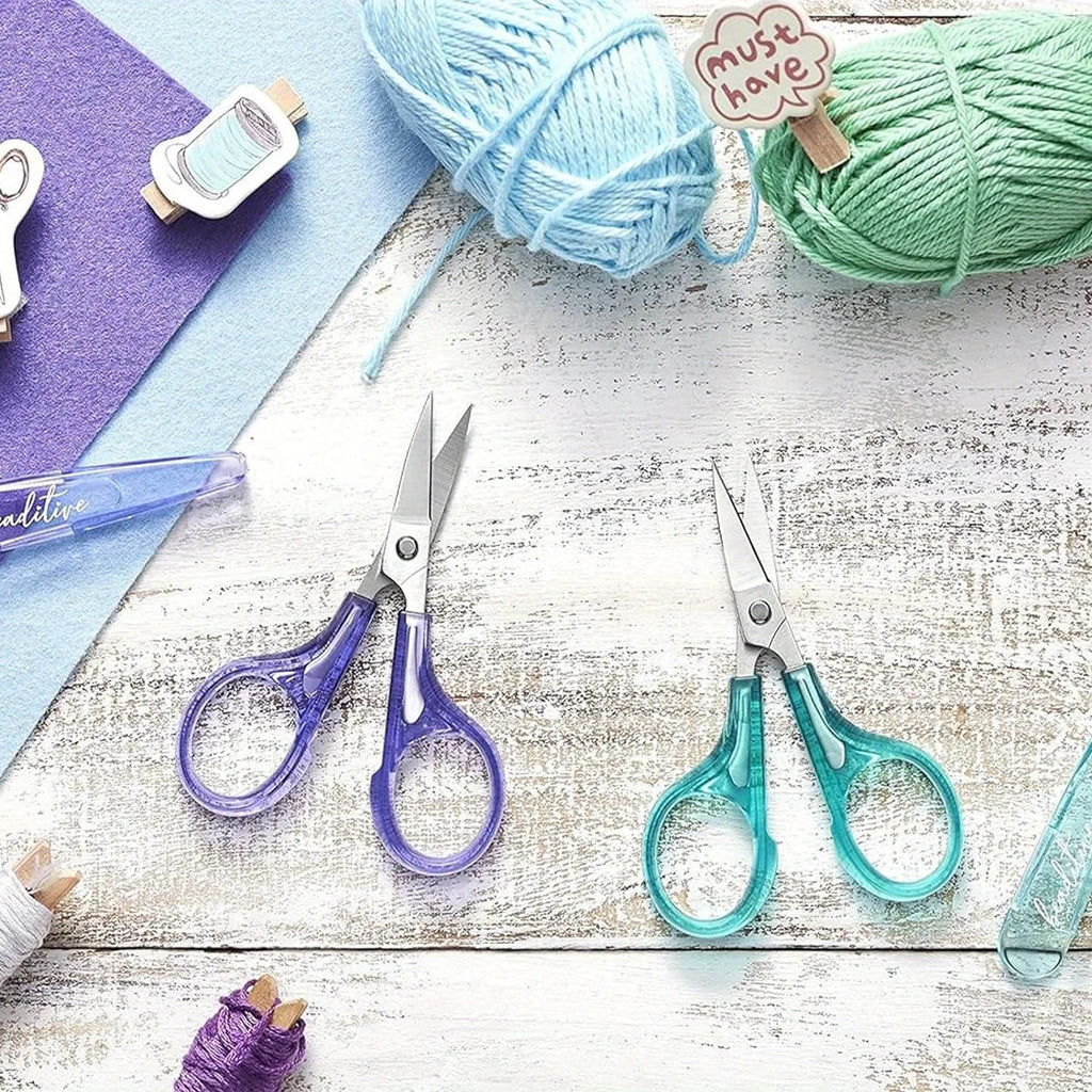 4-Pc Stainless Steel Craft Scissors Set with Protective Covers Craft Scissors Set SPOT
