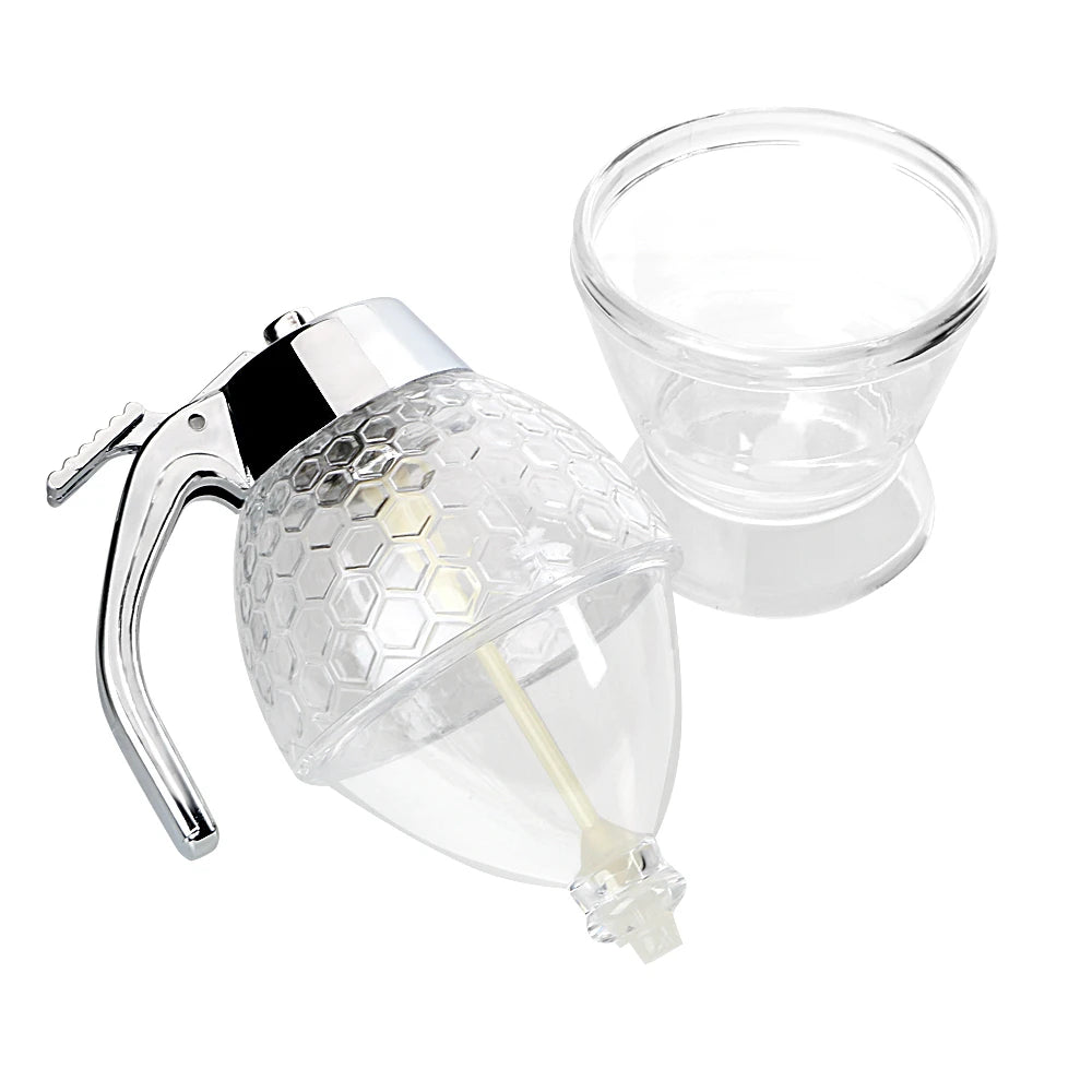 Honey Jar Drip Dispenser Set – Squeeze Bottle & Stand Holder Honey Drip Dispenser SPOT