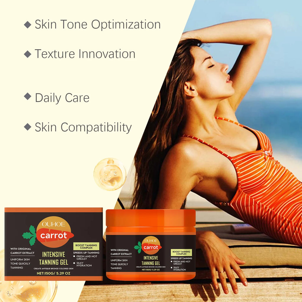 Carrot Tanning Gel – Hydrating Sunless Bronzing Gel 150g Self-Tanner Bronzing Gel SPOT