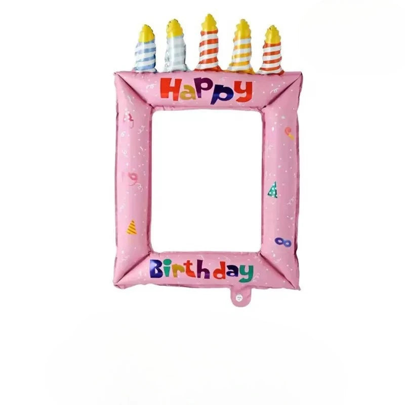 Happy Birthday Colorful Balloon Stand & Cake Balloon Set Party Balloon Set SPOT pink