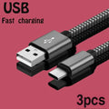 Nylon Braided USB-A to USB-C Fast Charging Cable 1M 2M 3M USB Charging Cable SPOT 3 pcs 3m