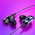 VIKEFON 3.5mm Wired Earbuds – Dual Driver HiFi Bass & Mic Wired In-Ear Earbuds SPOT Black
