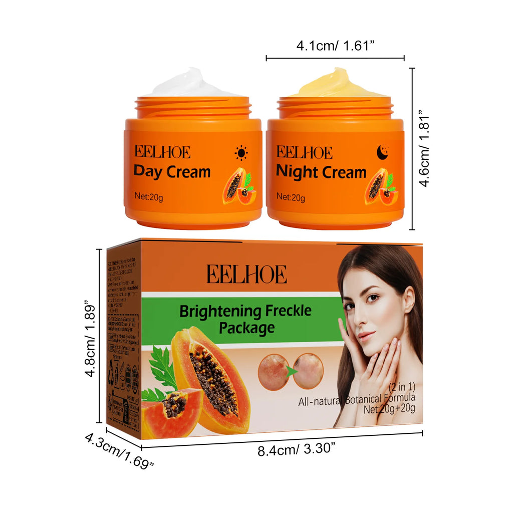 Papaya Brightening Day & Night Face Cream Set – Skin Tone Corrector Brightening Face Cream SPOT