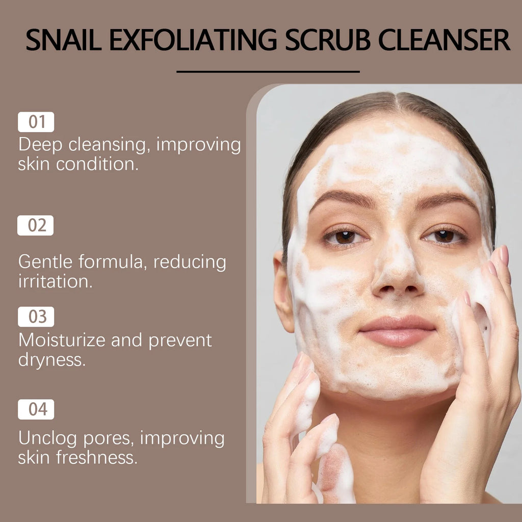 Hoygi Snail Mucin Exfoliating Face Wash with Hyaluronic Acid Exfoliating Face Wash SPOT