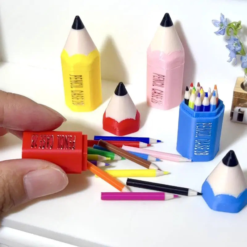 Dollhouse Miniature Colored Pencils Set 10/12 Pcs – Kids Toy Dollhouse Accessories SPOT