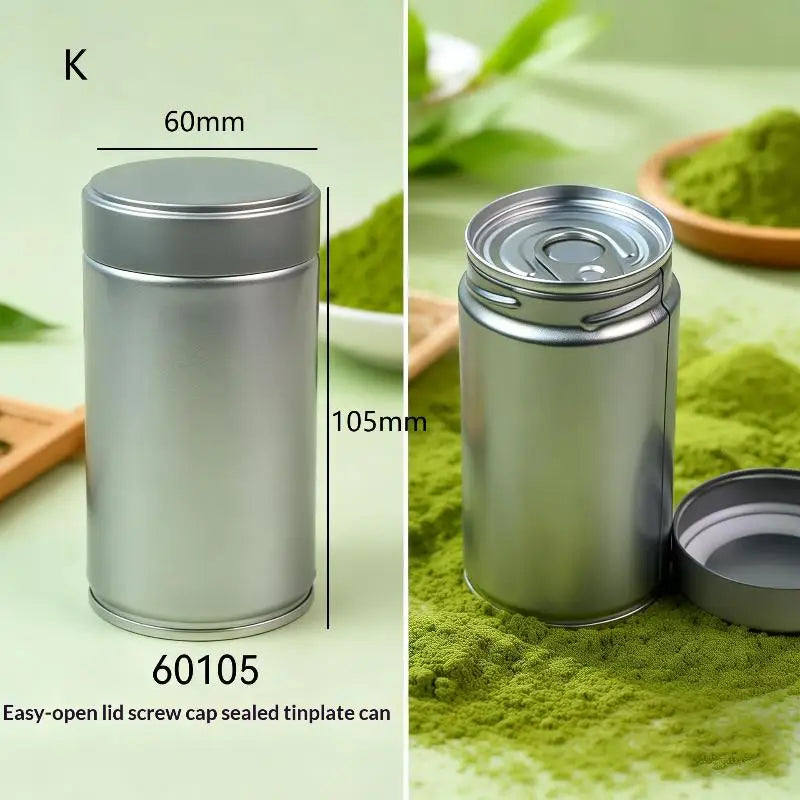 Mini Tinplate Matcha Powder Can – Airtight Tea & Spice Jar Airtight Storage Tin SPOT K