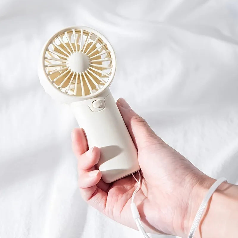 Mini Portable Handheld Fan – Quiet Personal Fan for Office & Travel Handheld Portable Fan SPOT WHITE