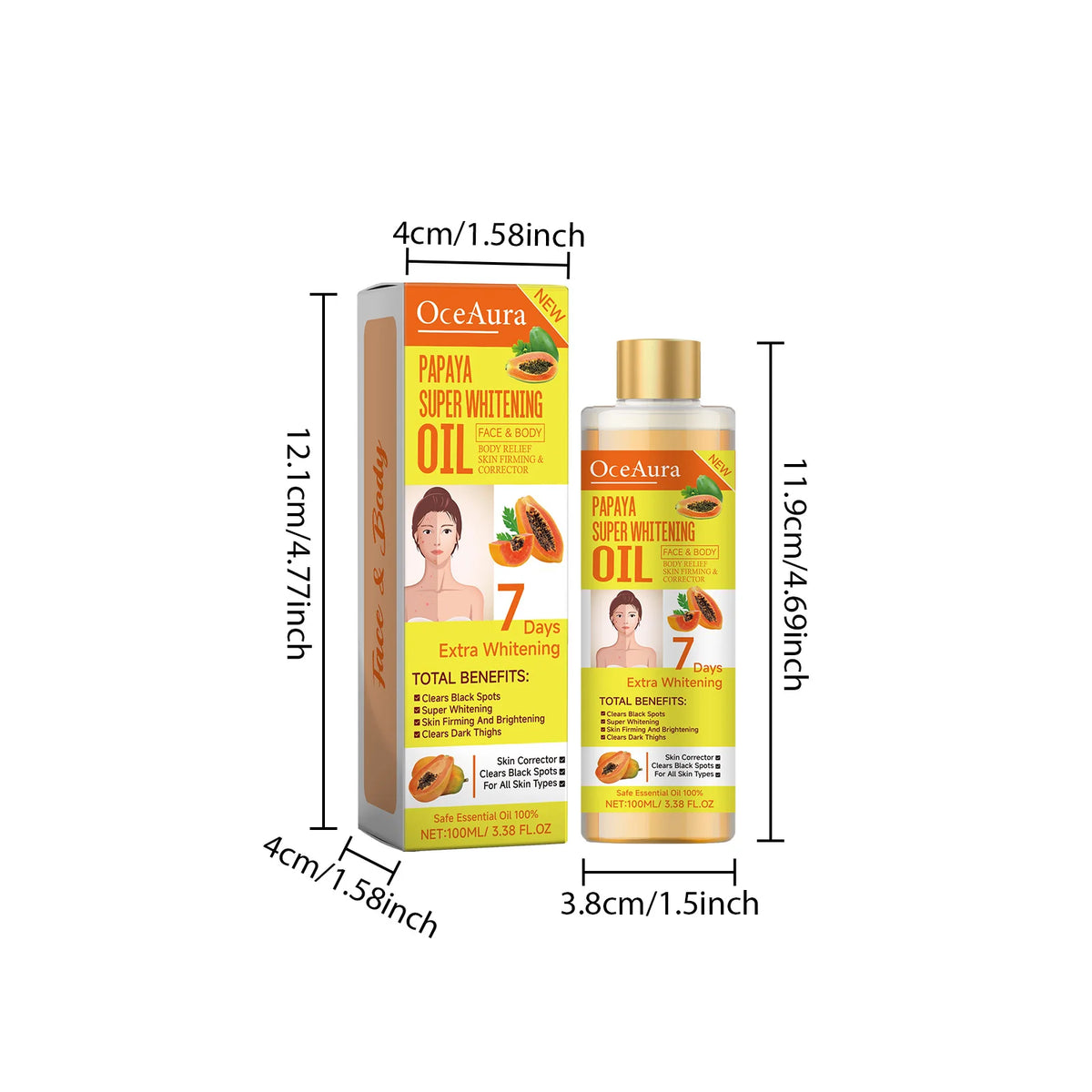 Papaya Brightening Body Oil – Moisturizing & Nourishing Skin Brightening Body Oil SPOT