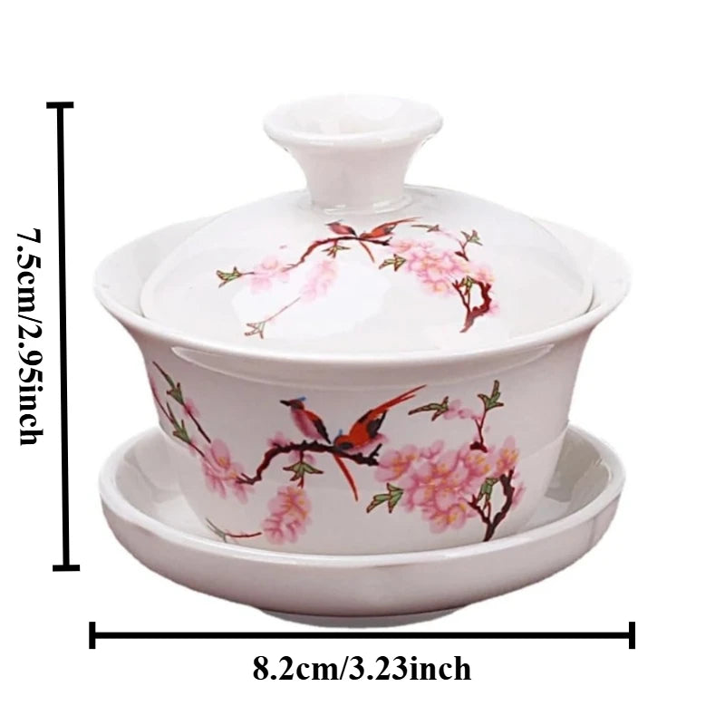 White Porcelain Gaiwan – Kung Fu Tea Brewing Bowl with Lid Gaiwan Tea Bowl SPOT