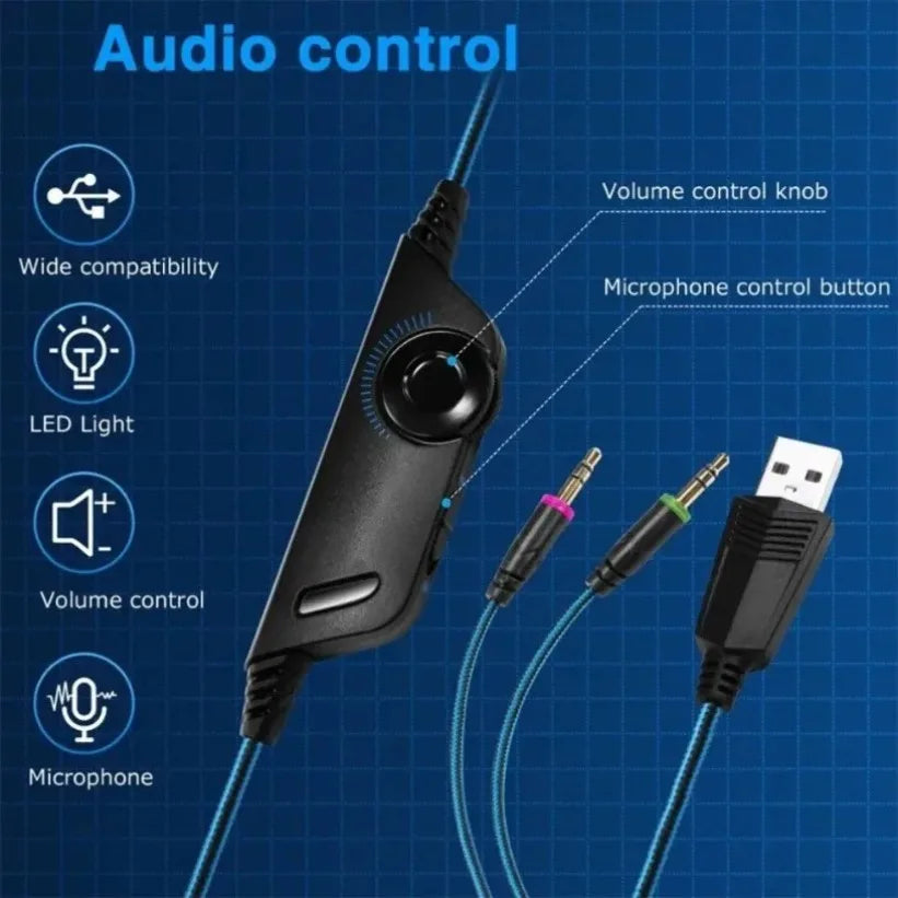 VIKEFON G2000 Wired Gaming Headset – 50mm Driver & LED Wired Gaming Headset SPOT