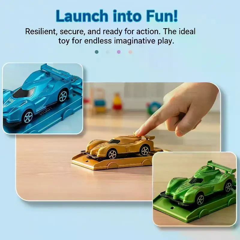 Mini Press-Launch Toy Car with Ejection Base | Kids Gift Toy Car Set SPOT