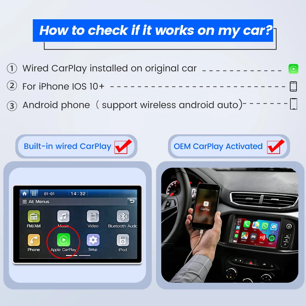 CarlinKit 4.0 Wireless CarPlay & Android Auto Adapter Dongle Wireless CarPlay Adapter SPOT