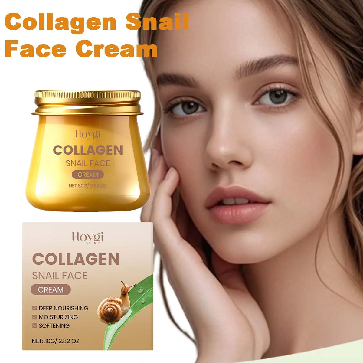 Hoygi Snail Mucin Collagen Firming Face Cream 80g Face Moisturizer Cream SPOT