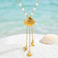 Ocean Y Necklace 18K Gold Plated – Dolphin Starfish Pendant Pendant Necklace SPOT NC-2903G