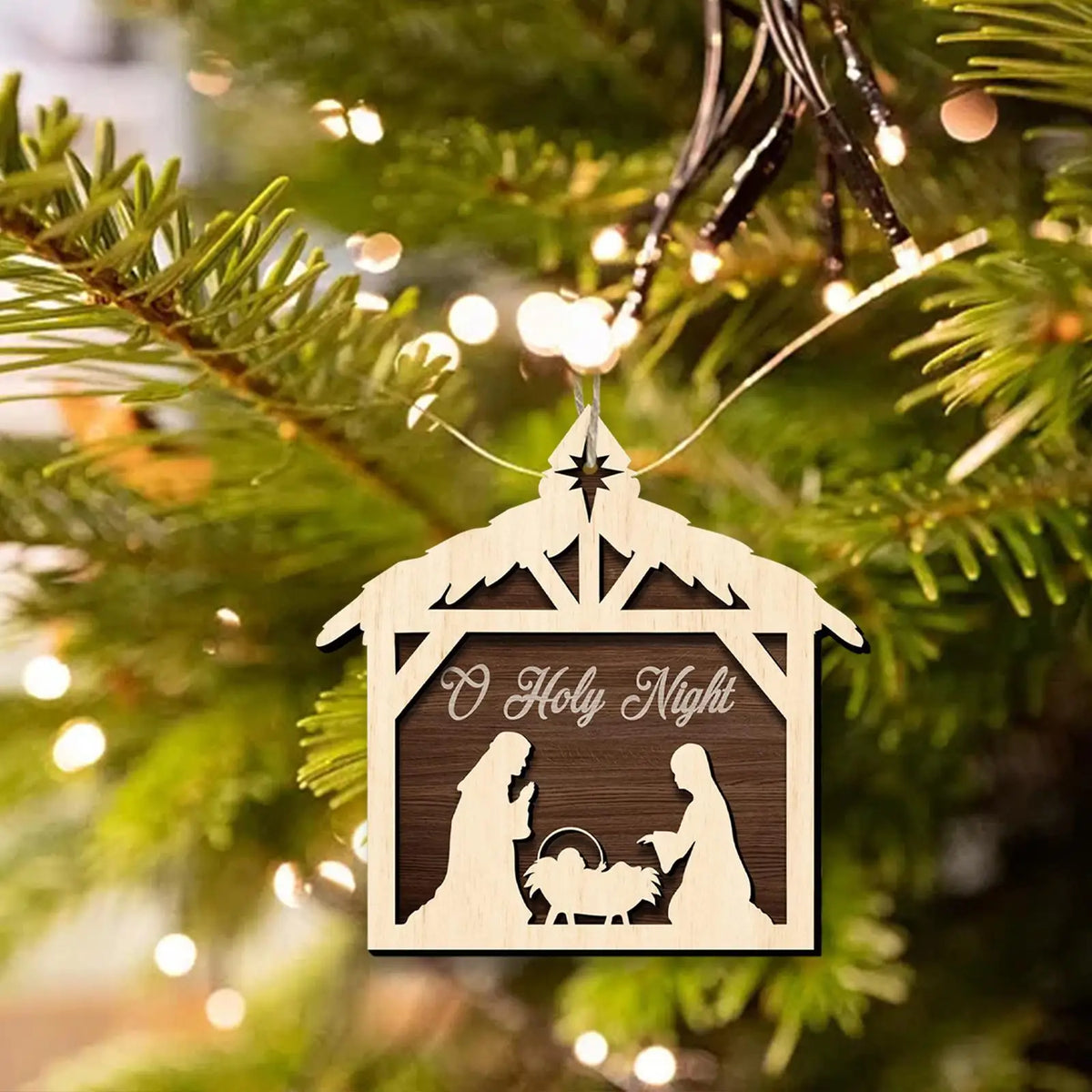 Wooden Christmas Nativity Scene Ornament – Religious Décor Christmas Ornament SPOT House