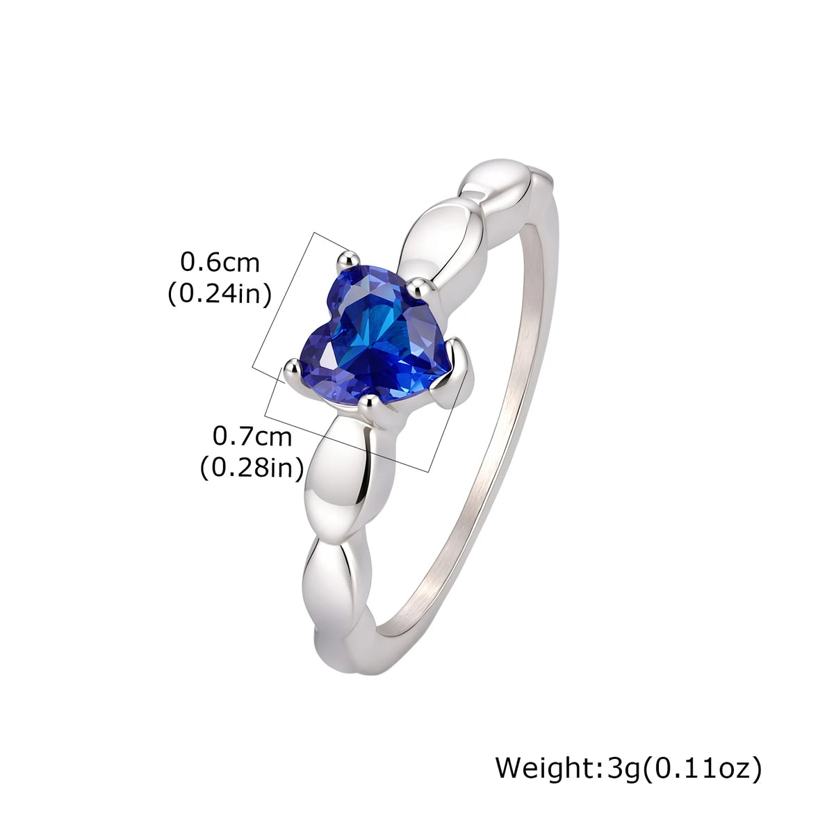 Vintage Heart CZ Stackable Ring – Stainless Steel, No Fade Stackable CZ Ring SPOT RC-414SL 5
