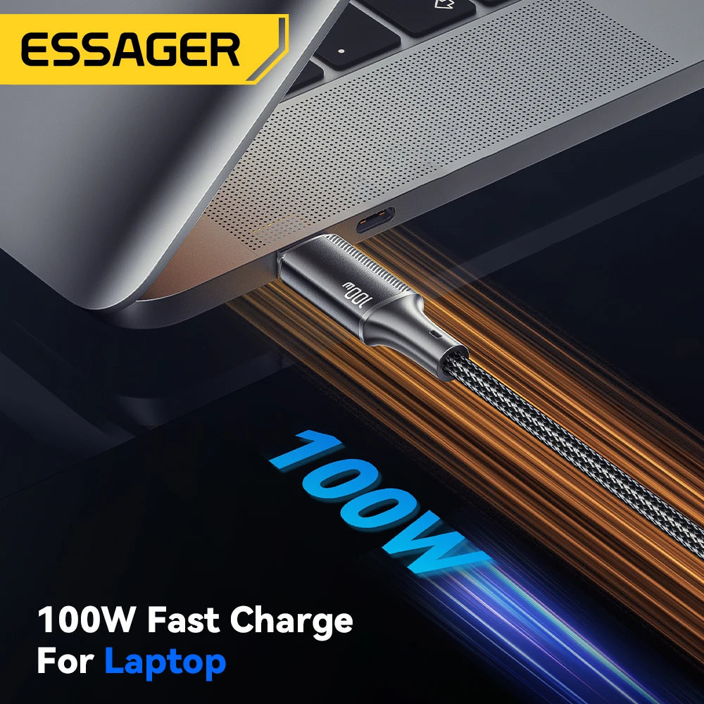 Essager 100W USB-C to USB-C Fast Charging Braided Cable USB-C Charging Cable SPOT