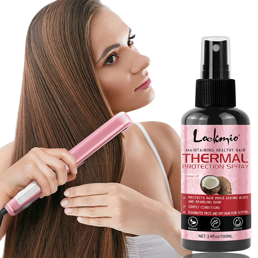 LOCKMIO Heat Protect Spray – Anti-Frizz Coconut Oil Conditioner Heat Protect Spray SPOT
