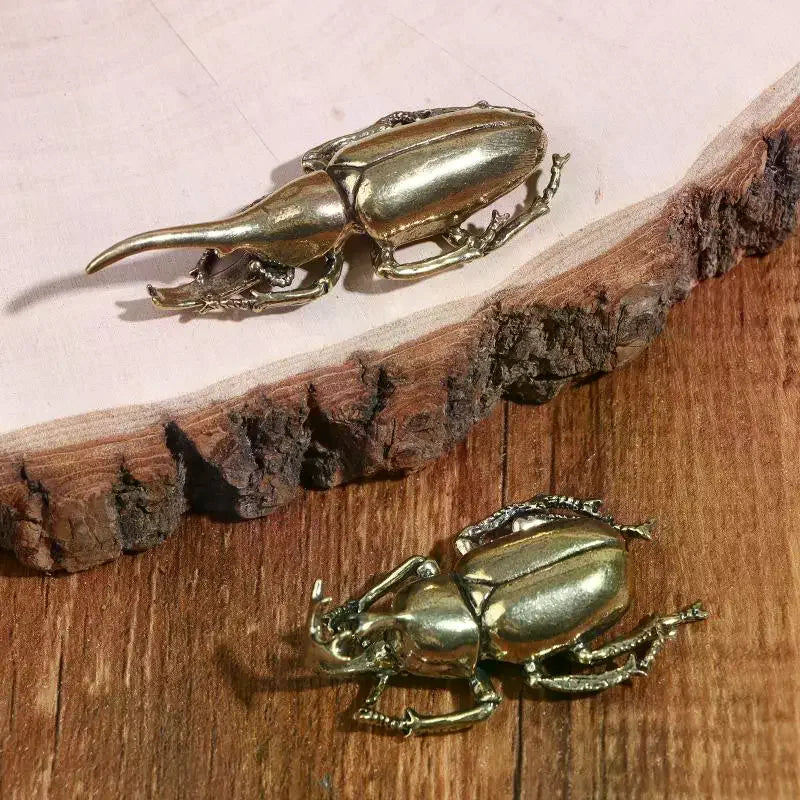 Vintage Brass Beetle Figurine – Retro Metal Insect Ornament Metal Figurine SPOT