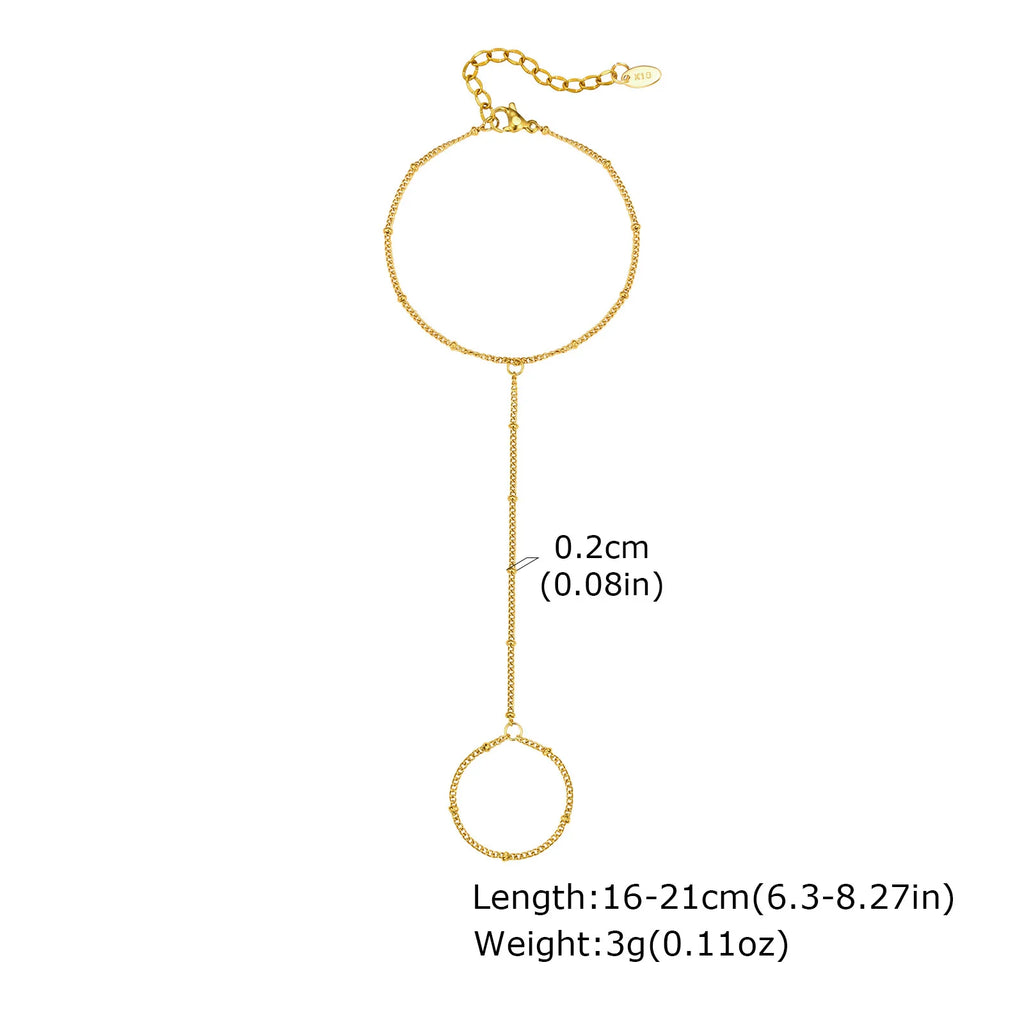 18K Gold Plated Heart Link Bracelet Set – Waterproof Women Link Chain Bracelet SPOT BR-2134G02