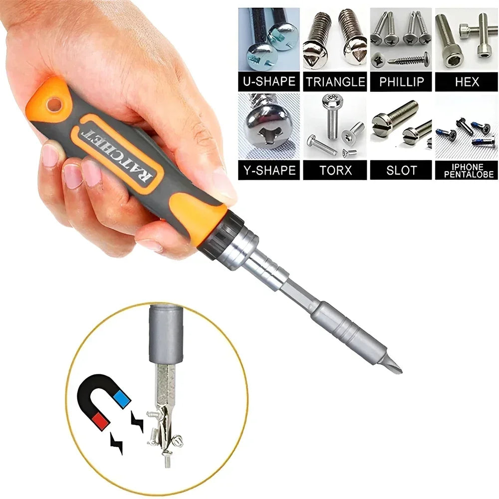 38-in-1 Ratcheting Screwdriver & Wrench Kit – Multi-Bit Set Screwdriver Tool Kit SPOT