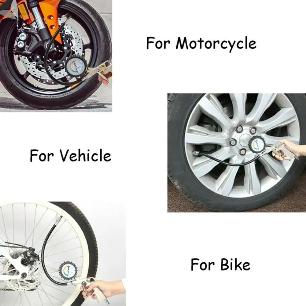 Tire Pressure Gauge 0–220 PSI | Car, Motorcycle & SUV Tire Pressure Gauge SPOT