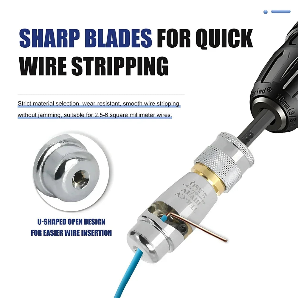 Drill-Powered Wire Stripper – Adjustable Aluminum Alloy Tool Wire Stripper Tool SPOT