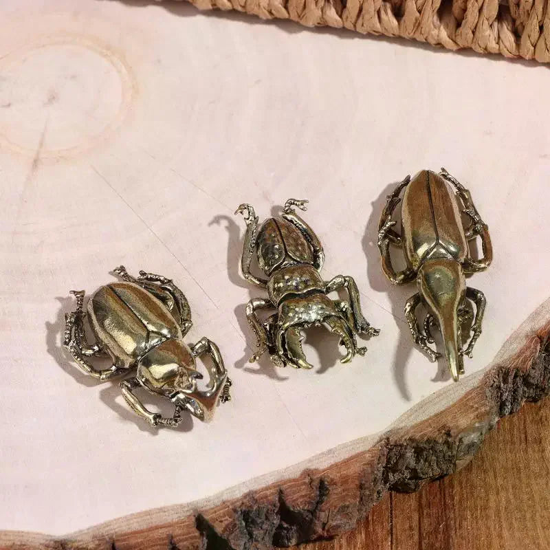 Vintage Brass Beetle Figurine – Retro Metal Insect Ornament Metal Figurine SPOT