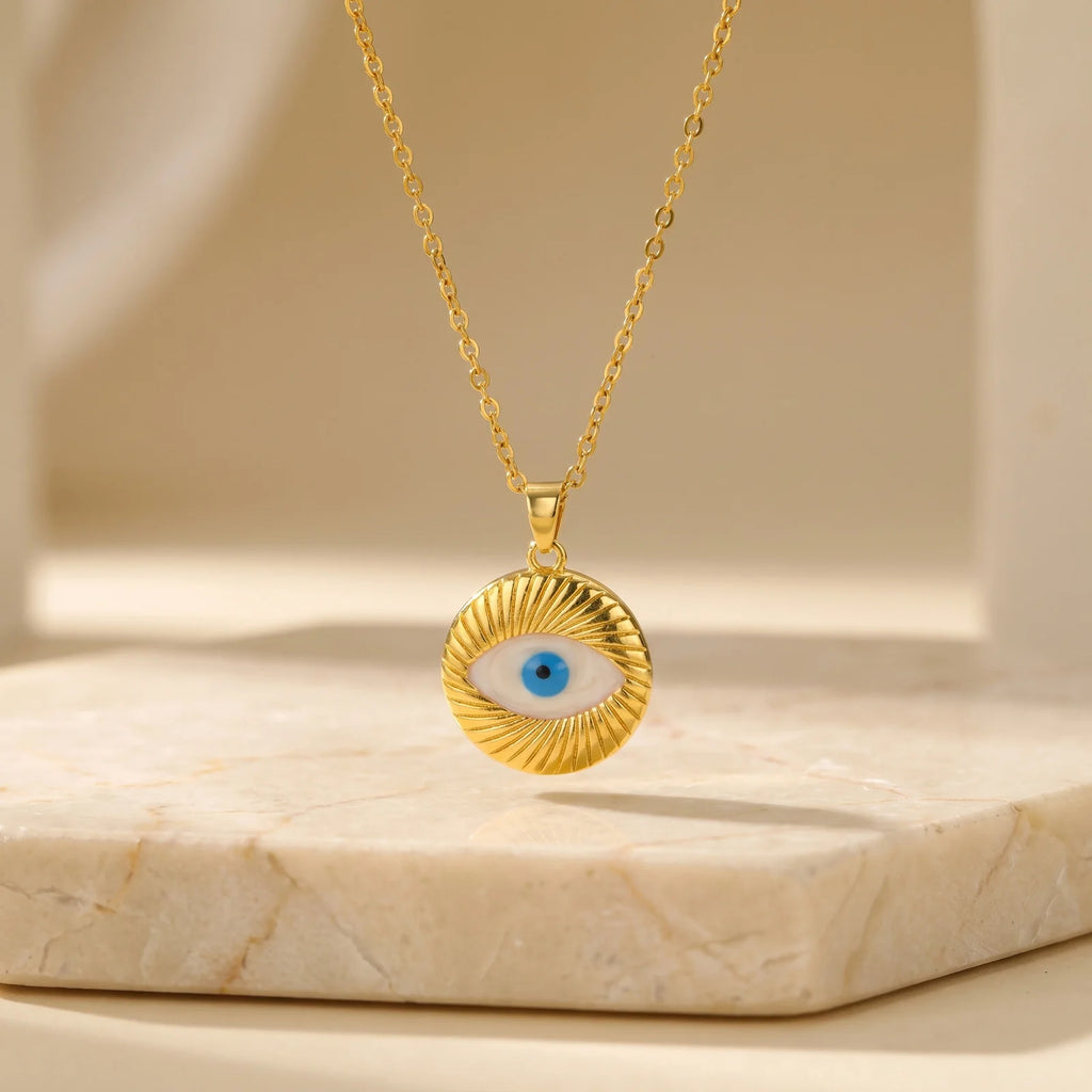 Blue Evil Eye Necklace – Gold Amulet Pendant for Women Pendant Necklace SPOT Default Title