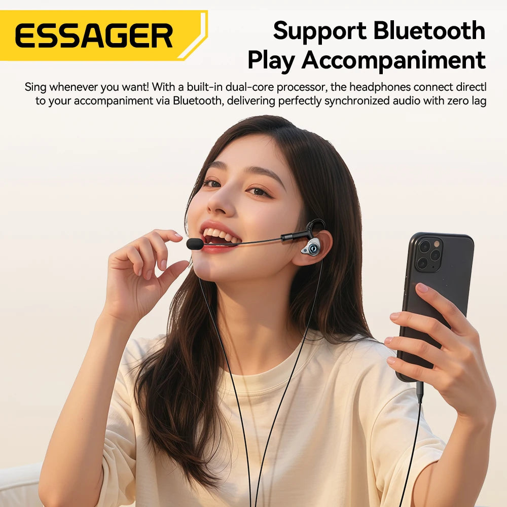 Essager Type-C Karaoke Earphones – HiFi Stereo & Sound Card Wired Karaoke Earphones SPOT