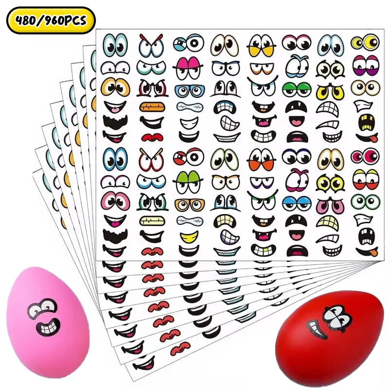 480/960pcs Cartoon Expression Stickers for Scrapbook & DIY Craft Sticker Pack SPOT