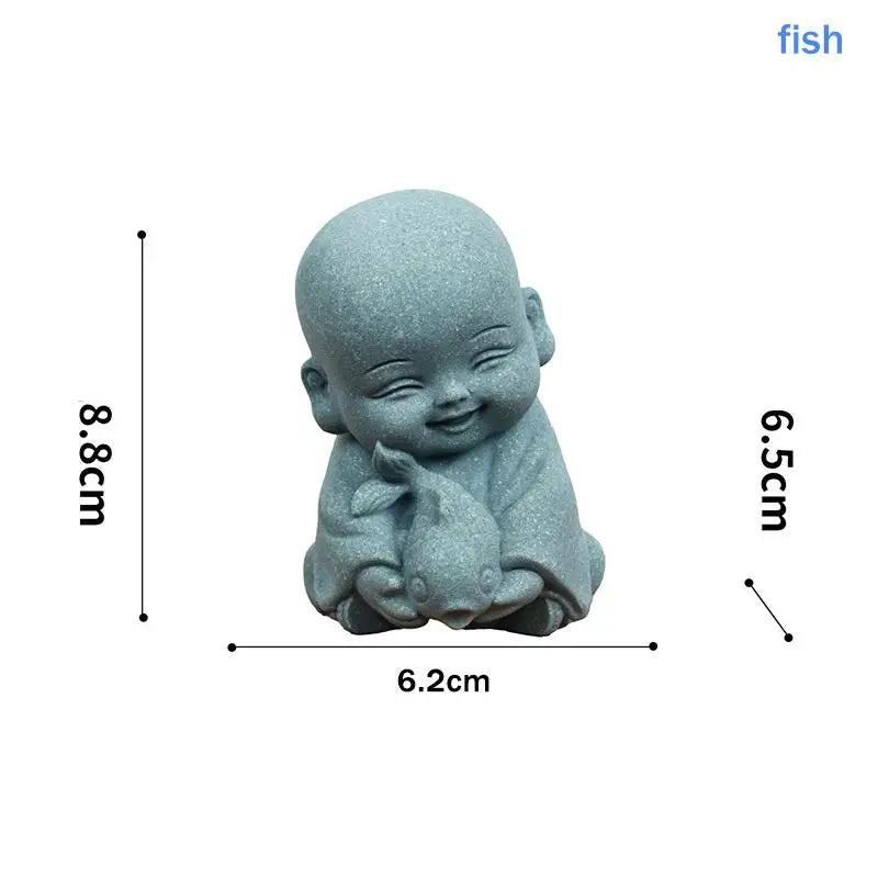 Zen Monk & Animal Statue – Resin Garden Sculpture Indoor/Outdoor Garden Sculpture SPOT A4