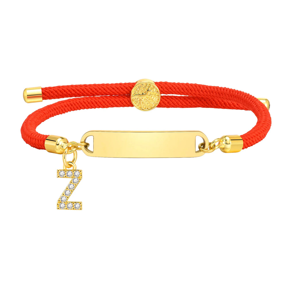 Custom Initial Name Bracelet – Kids Adjustable Red Rope Gift Personalized Bracelet SPOT Z