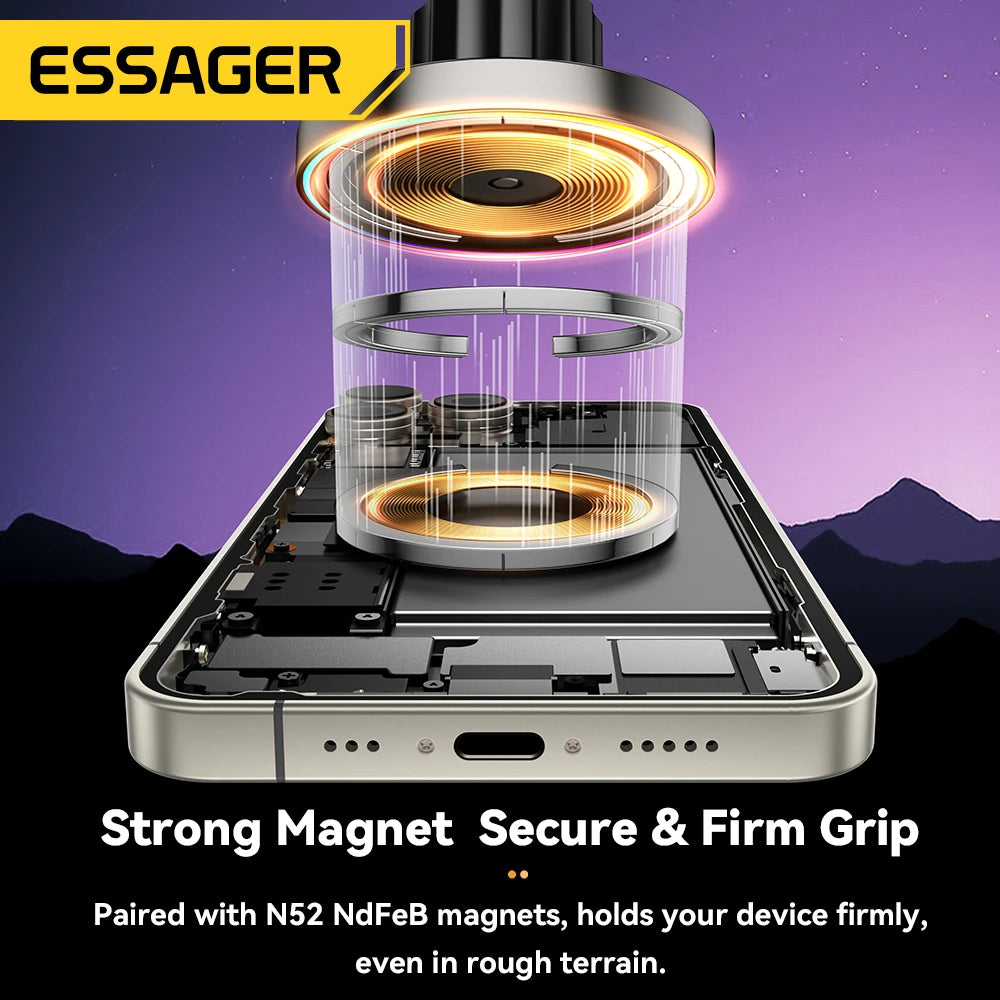 Essager RGB Magnetic Car Mount – 15W Qi Wireless Charger Wireless Car Mount SPOT