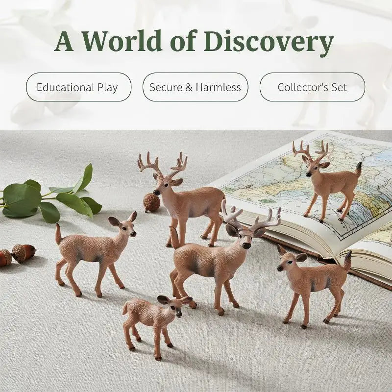Deer & Fox Miniature Animal Figures – PVC Home Decor Statues Miniature Animal Figurine SPOT