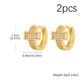 Cross Hoop Earrings with Cubic Zirconia | Gold & Silver Hoop Earrings SPOT EBD-590G02