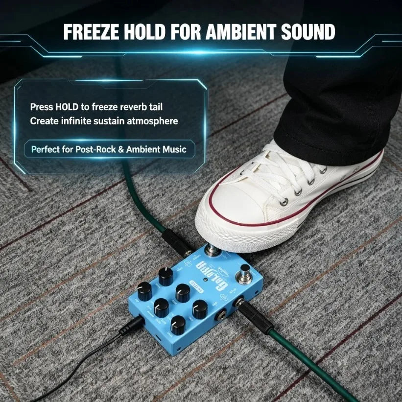 M-VAVE Galaxia Stereo Digital Reverb Pedal – 9 Algorithms Digital Reverb Pedal SPOT