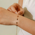 Nature Stone Beaded Anklet – 18K Gold Plated Stainless Steel Beaded Anklet SPOT BR-1841G