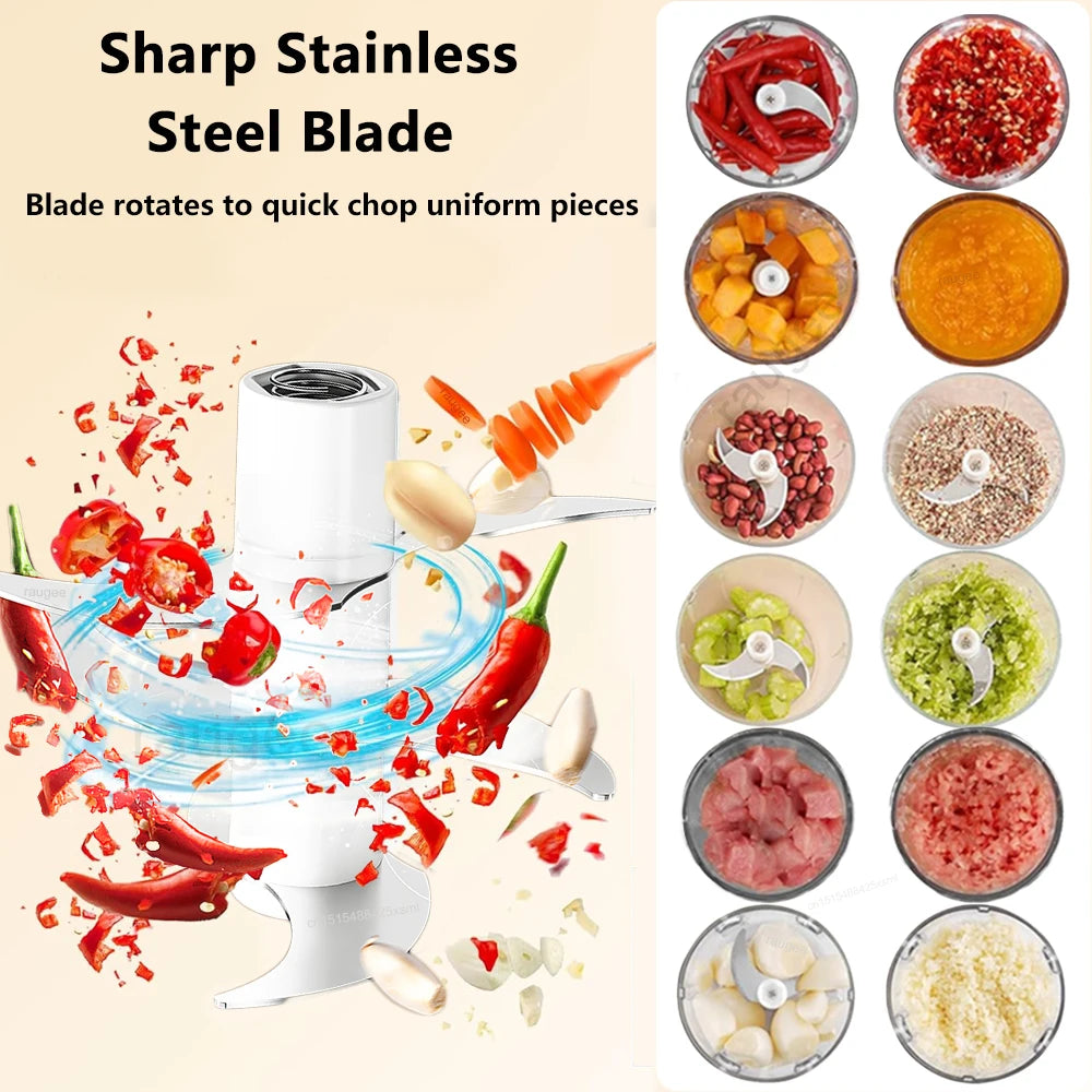 Electric Garlic Chopper USB Rechargeable Mini Food Processor Electric Food Chopper SPOT