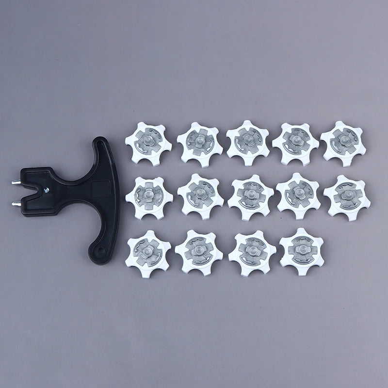 14-Pack Golf Shoe Replacement Spikes + Wrench – Quick-Twist TPR Golf Shoe Spikes SPOT