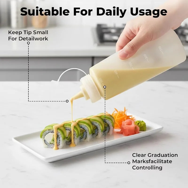 500ml Squeeze Sauce Bottle – Pointed Tip Seasoning Dispenser Condiment Squeeze Bottle SPOT