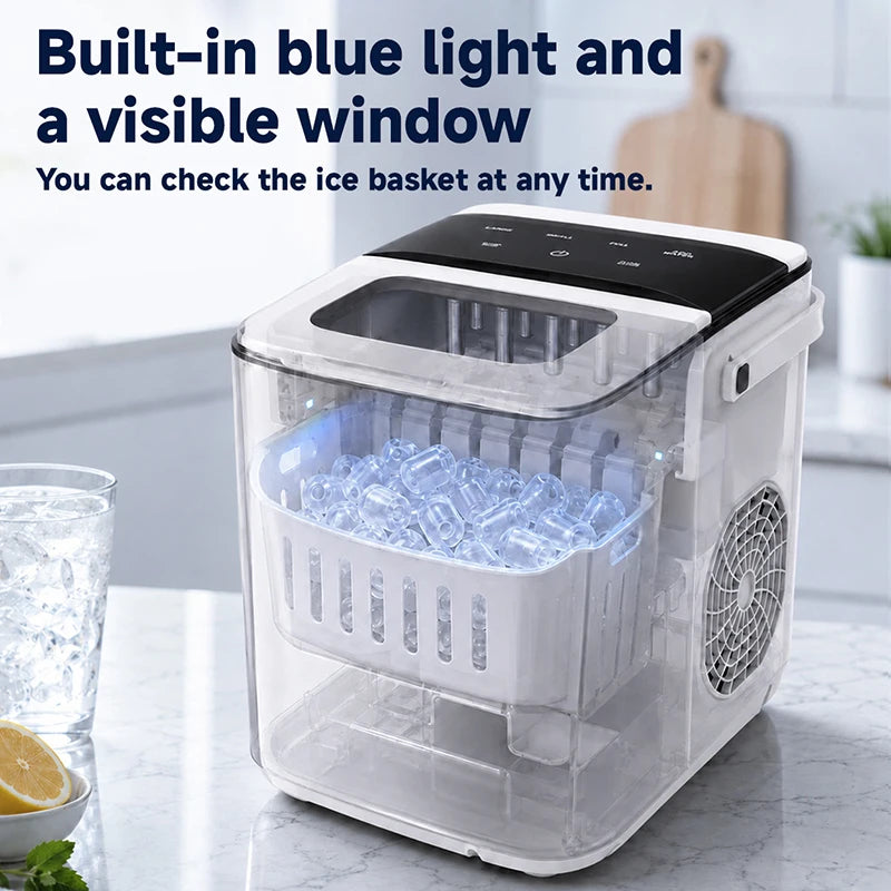 Smart Countertop Ice Maker – 9 Cubes in 6 Min, Touch Control Countertop Ice Maker SPOT