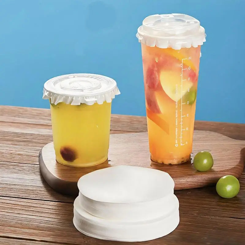 Disposable Leak-Proof Cup Lid Films 100/500 Pack – Multi-Size Cup Lid Films SPOT