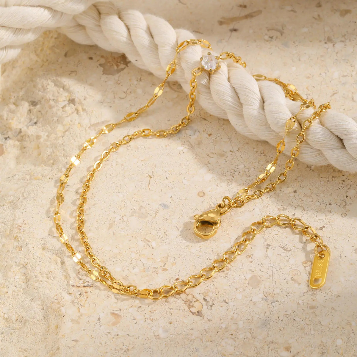 Waterproof Layered Gold Anklet – Adjustable Zirconia Foot Chain Anklet Bracelet SPOT