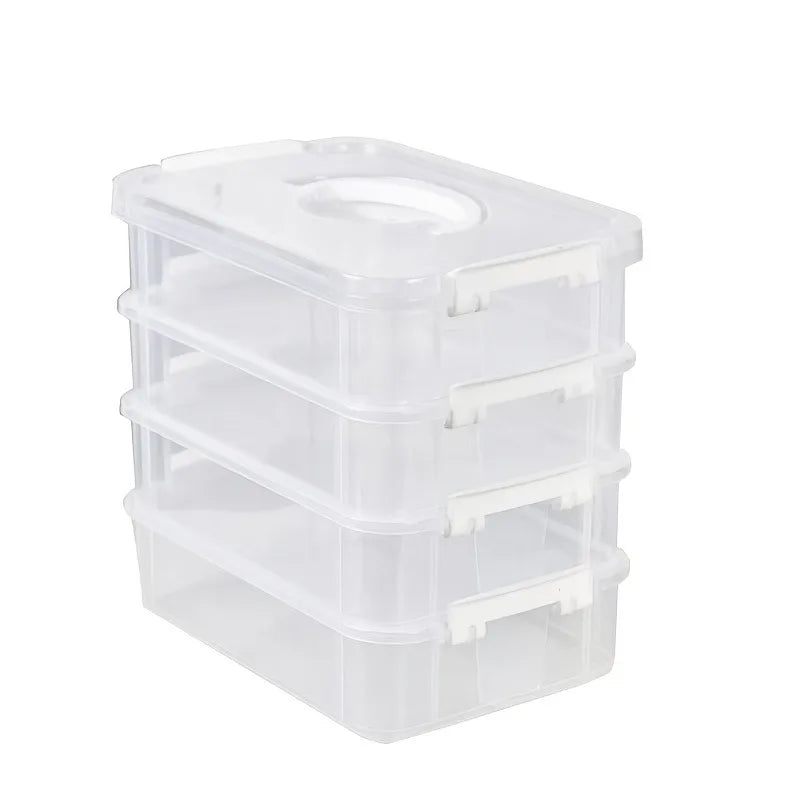 4-Tier Stackable Clear Storage Box with Lid | Extra Large Stackable Storage Box SPOT WHITE