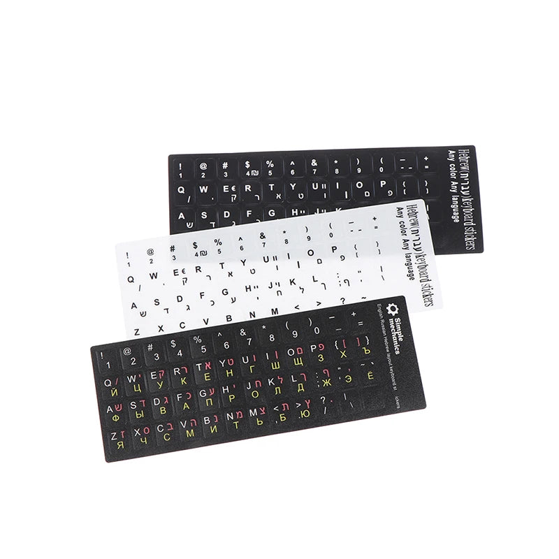 Hebrew Keyboard Stickers – Transparent Bilingual Alphabet Labels Keyboard Stickers SPOT