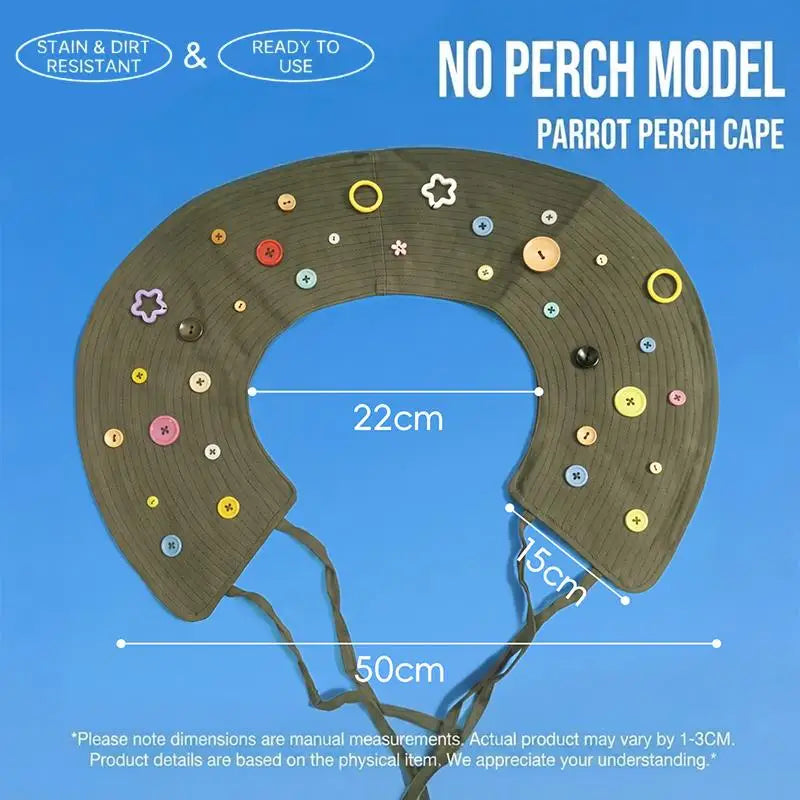 Parrot Shoulder Pad with Wood Perch – Bird Dropping Guard Bird Shoulder Perch SPOT A2