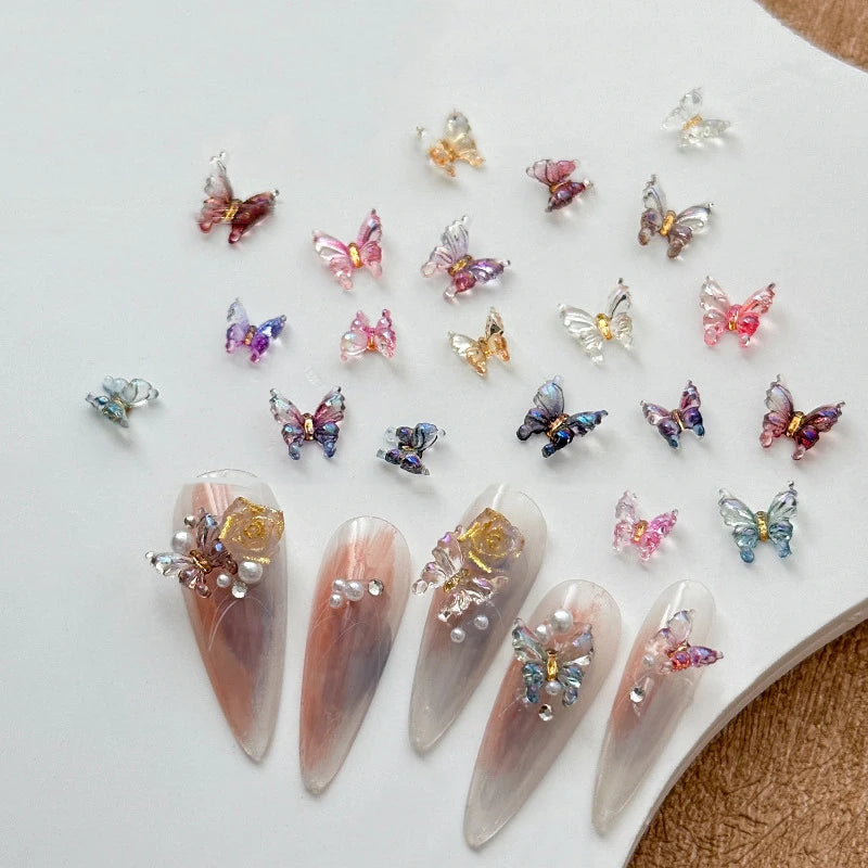 30-Pack 3D Butterfly Nail Art Charms – Colorful Kawaii Decor Nail Art Charms SPOT