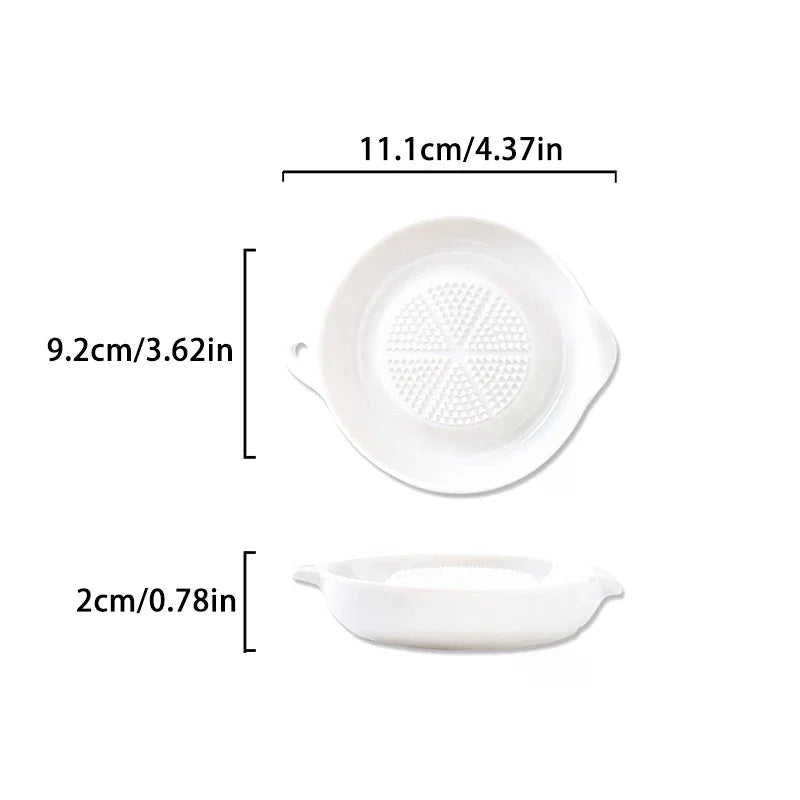 White Ceramic Ginger Grater – Porcelain Garlic & Veggie Grinder Ceramic Kitchen Grater SPOT