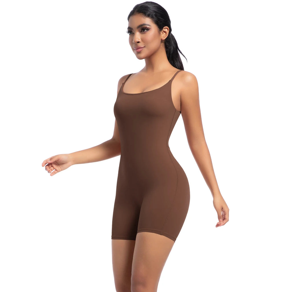 Women's Seamless Strappy Backless Fitness Bodysuit – Hip Lift Sports Bodysuit SPOT